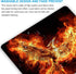 Large Mouse Pad, Cool Fire Phoenix Design - Office Computer Laptop Mouse Pad with Stitched Edges, Non-Slip