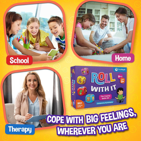 ThinkPsych 5+ Roll with It | CBT Coping Skills Kit | Emotional Regulation Tools for Kids | Anger Management & Social