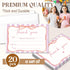 BWTRVL Set, B05 Kids Thank You Cards with Envelopes, Pink Ribbon Theme Fill in the Blank Thank You Notes for Kids