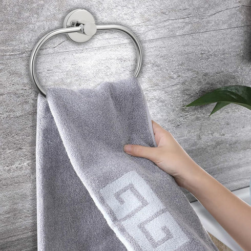 Towel Ring for Bathroom, Chrome Towel Bar Hangers Wall Mount, Stainless Steel Hand Towel Holder, Modern Round Towel