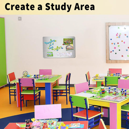 Magnetic Board 17.5" x 11.4", Magnet Bulletin Board for Notes, Photos, and Letters for Walls and Cabinets