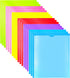 WOT I Heavy Duty Folders 18PCS with Clear Front Pockets, Extra Thick Plastic Folders with 3 Pockets for School/Work/Home