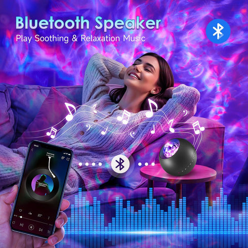 One Fire Galaxy Projector, Vibrant Galaxy Light Projector, White Noise & Bluetooth Room Lights for Bedroom,Remote Timer