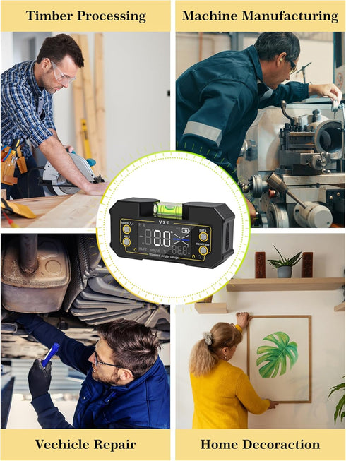 YIF Wireless Digital Angle Finder Tool, Dual Axis, Magnetic Angle Finder with Clear Display for Absolute Measurement