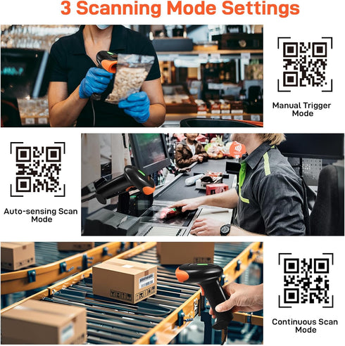 KUIIYER 2D 1D 800 600 CMOS USB Barcode Scanner, QR Bar Code Scanners Wired Handheld Barcode Reader with Updated X Pixel