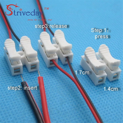 68pcs Spring Loaded Terminal Connectors – Quick Wire Push-in Connectors, 2 Pin Electrical