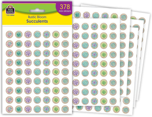 Teacher Created Resources Rustic Bloom Succulents Mini Stickers, Pack of 378