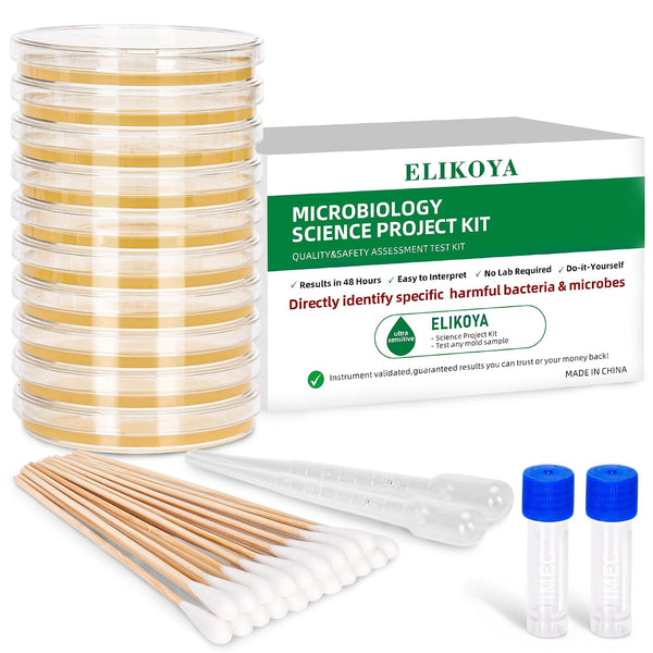 Elikoya Nutrient Agar Petri Dishes Bacteria Science Project Kit | Pre-Poured Agar Plates