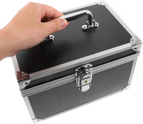 24x16x16cm Toolbox INOOMP Portable Tool Box with Waterproof Lining, Small Carry-out for Foot Massage Technician, Black