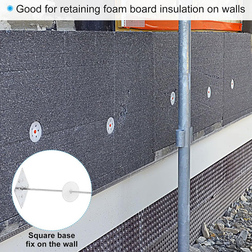 PATIKIL 2 Inch Perforated Insulation Pins with Round Washers, 80 Pack Aluminum Insulating Nails for Fixing Foam Boards