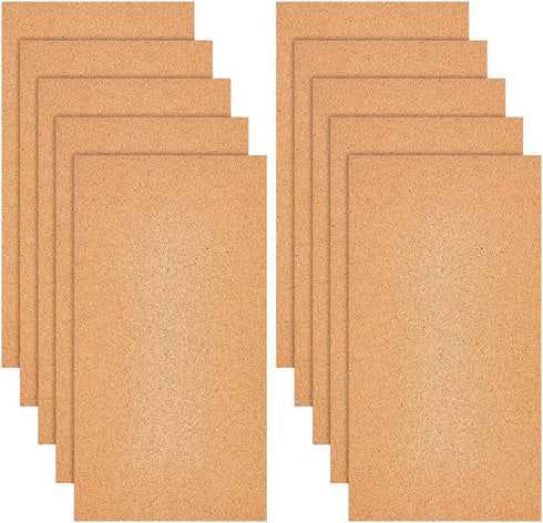 OLYCRAFT 10 Sheets Cork Sheets - 12x6.1 Inch Thin Brown Cork Board Tiles for DIY Crafts and Kitchen Supplies