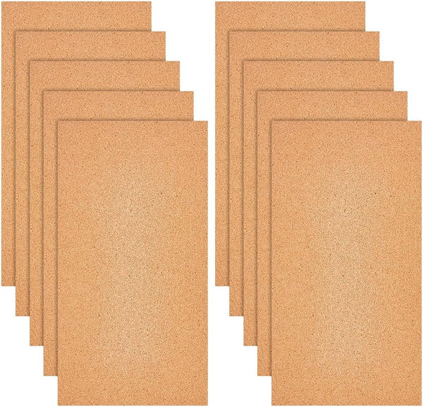OLYCRAFT 10 Sheets Cork Sheets - 12x6.1 Inch Thin Brown Cork Board Tiles for DIY Crafts and Kitchen Supplies