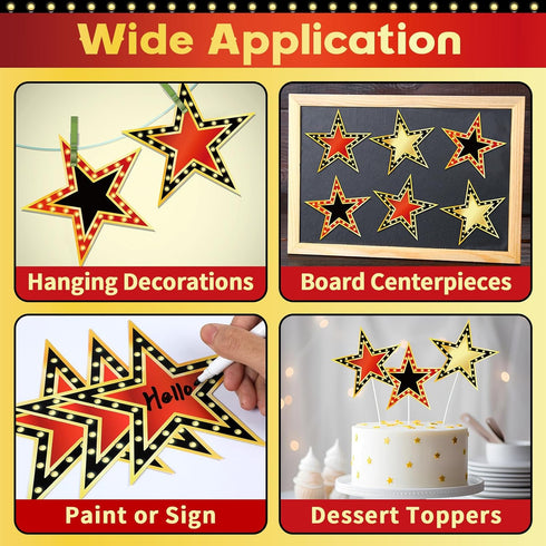 gisgfim 90PCS Movie Star Cardboard Cutouts, 6 Inch Red Carpet Awards Night Decorations for Classroom Wall Decor