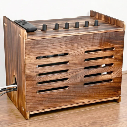 Large Wooden Router Box Hider, Wifi Router Cable Storage Box, Decorative Modem Shelf Hider Cover for Home Power Strip