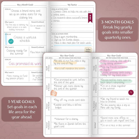 Legend Planner Pocket – Small Undated Monthly & Weekly Goal Journal, Mini Life Organizer Planner, Rose Gold