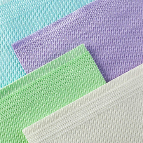 125 Pack 3-Ply 13" 18'' JMU Dental Bibs Disposable, White Dental Bibs Dentist Bibs x Medical Tray Covers