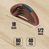 POWERTEC 1/2 x 18 Inch Sanding Belts, 40PK, 80 Grit Aluminum Oxide for Belt Sander, Woodworking, Metal Polishing