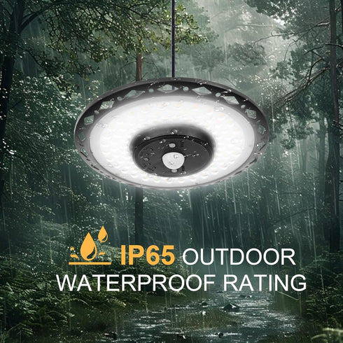 CREATESTAR 3000LM, Dimmable Solar Pendant UFO Light Gazebo Indoor Outdoor Motion Sensor Brightness Remote Control