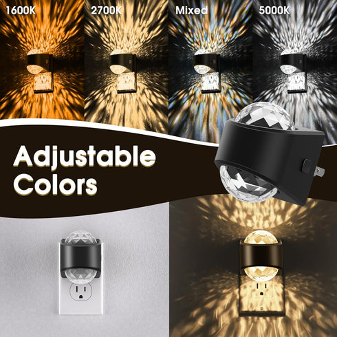 3CCT Briignite Night Light Plug into Wall, Color Changing Night Light for Kids, Diamond Design with Galaxy Star