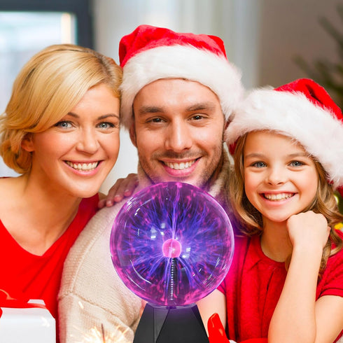8 inch PowerTRC Plasma Ball, Plasma Night Lamp, Batter Powered Respond to Touch & Sound Plasma Globe, Party/Science