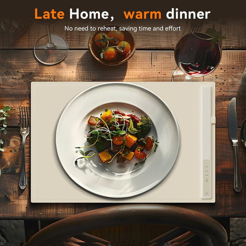WOVAZUS 3 Settings 10s Electric Warming Tray, Temperature Food Warming Mat, Premium Silicone Nano-Material Warming Mat