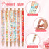 Glenmal Floral Pens, Flower Ballpoint Pens, Fancy Pretty Metal Retractable Black Ink Pens, 12 Pcs