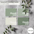 Pack 40 5x3.5 Inches Paper Play Thank You Cards Bulk of Green, with Matching Stickers & Envelopes, Minimalistic Design