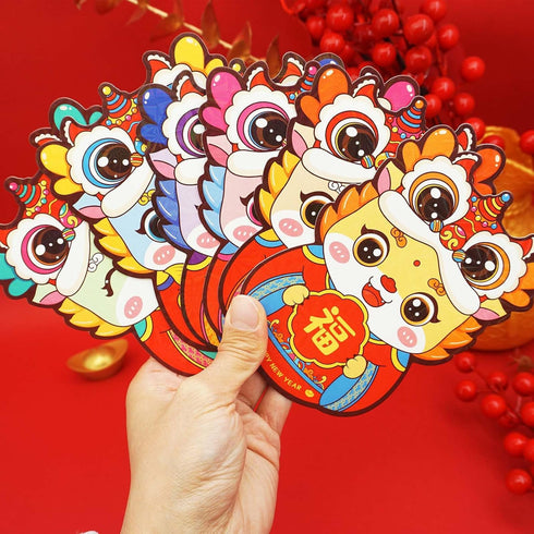 ETHOON 36 2024 Set Pcs Chinese New Year Cute Dragon Shape Red Envelopes Lunar New Year Hong Bao Red Pocket Lucky Money