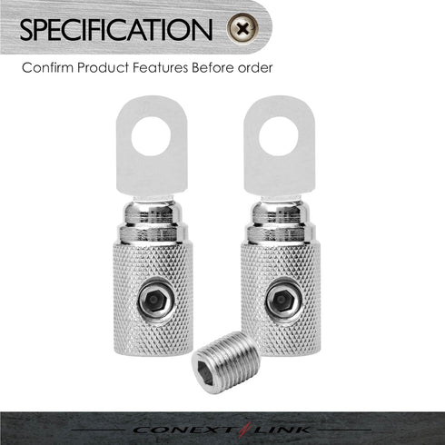 Conext Link RT4N-2 Set Screw Ring Terminal 2 Pack (4 Gauge, Nickel)