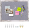 Gray Felt Cork Board, Decorative Hanging Boards with White Rustic Wood Frame, Vision Board for Office Home School