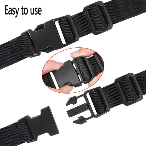 Premium Utility Straps with Quick Release Buckle, Adjustable Nylon Lashing Straps for Camping Gear, Black 4Pcs