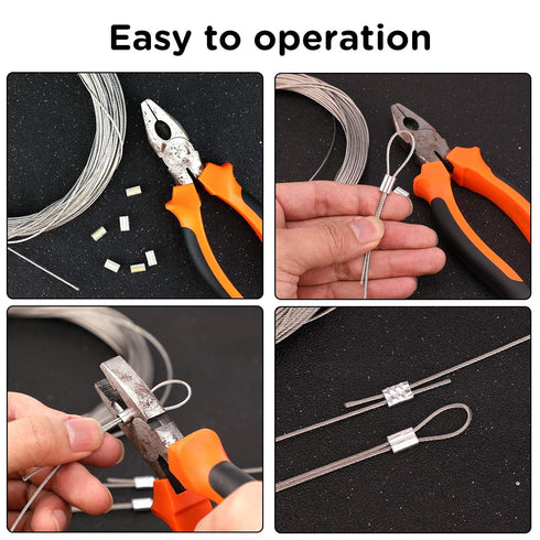 200pcs 1/16" Aluminum Crimping Loop Sleeve Cable Ferrule Wire Rope Sleeves Loop Sleeve