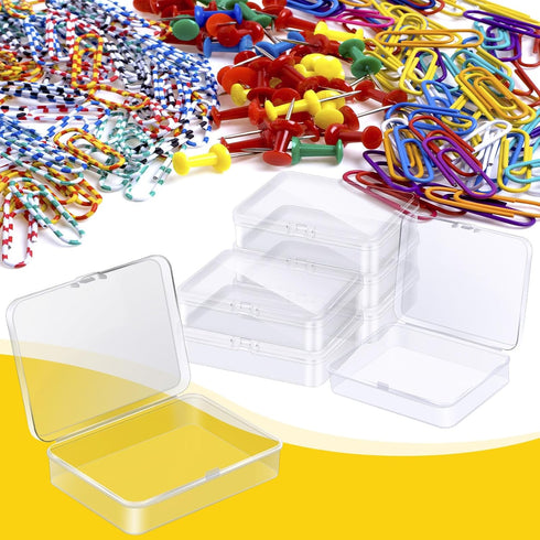 Dcocdeely 6 24 (6) Pcs Plastic Crayon Box Holds Crayon With Hinged Lid, Clear Crayon Organizer Crayon Holder Case