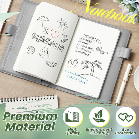 Zhanmai 10 Pcs A5 Journal Refill, Hardcover Notebook Refill 5.5 x 8.2'', 200 Pages, 100 Sheets for Traveler Office