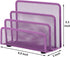EASEPRES Desk Mail Organizer, Small Letter Sorter, Metal Mesh with 3 Vertical Compartments, Purple 1 Pack