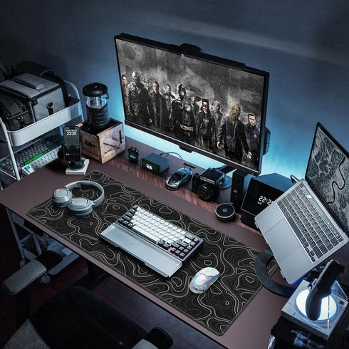 Canjoy Gaming Mouse Pad, Topographic Contour 35.4x15.7inch Large Extended Mouse Mat for Office, Home, Keyboard Full Desk