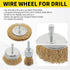 5 Pcs Wire Brush Wheel for Drill - Brass Wire Brush, 1/4 Inch Hex Shank for Rust Removal