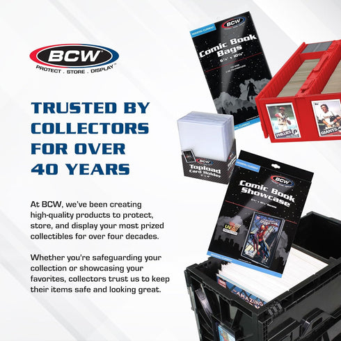 BCW Collectible Card Bin - Single Blue | Storage Box for Trading Cards Holds 3200 Cards | Includes 4 Card Storage