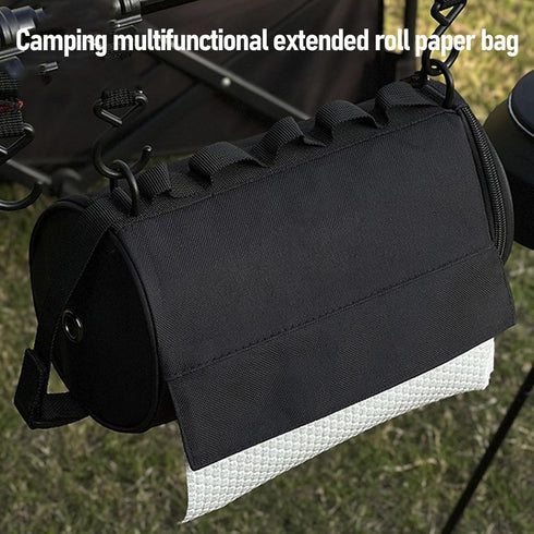 Camping Roll Paper Holder, Anti Scratch Reusable Storage Bag Paper Towel Dispenser Cover for Wall Car Camping Tent