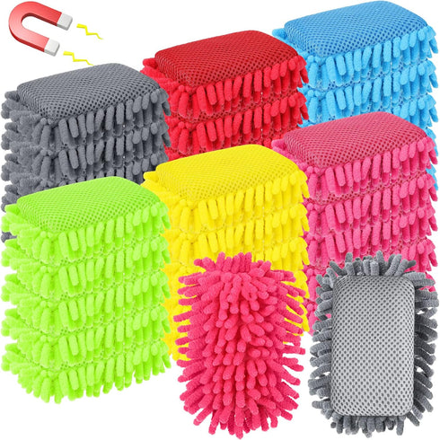 Sherr 30 Pcs Microfiber Shag Erasers, Washable Magnetic Dry Erasers for Whiteboard Chalkboard Home School Office