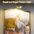 3Pcs Battery Operated Picture Light - Magnetic LED Art Display Light with Remote, Dimmable, Gold