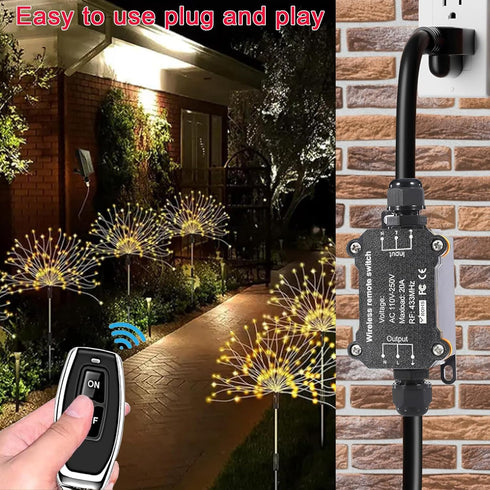 AC110V Switch,165 Long,AC110V/120V/250V/20A Remote Control Power Switch,Waterproof Wireless Light Feet RF Module