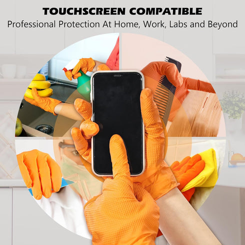 General Medi Nitrile Industrial Gloves with Raised Diamond Texture