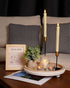 3 Pack Homemory Flameless Taper Candles, No Remote, Realistic Flickering Battery Operated Candlesticks, Ivory LED