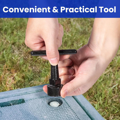Enhon Curb Box Wrench for Pentagon Curb Boxes, Water Meter Wrench for Penta Socket, T Handle Penta Wrench