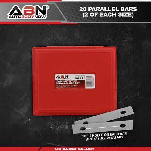 ABN Machinist Thin Parallel Bars 20-Piece Tool Set, 1/8in x 6in Straightedge Bar Blocks