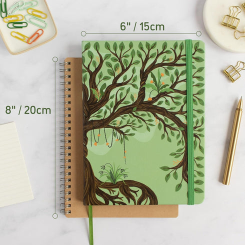 Rileys & Co Notebook Journal for Work and School, Tree of Life, Lined Journal, 8 x 6 Inches, 240 Pages, Hardcover