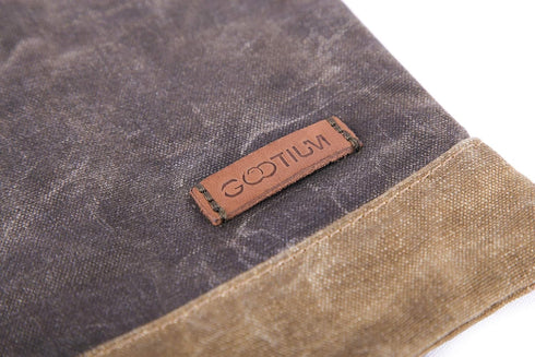Gootium Waxed Canvas Zip Folio Pencil Pouch - Multipurpose File Folder, Size 13"x9.4", Olive Drab