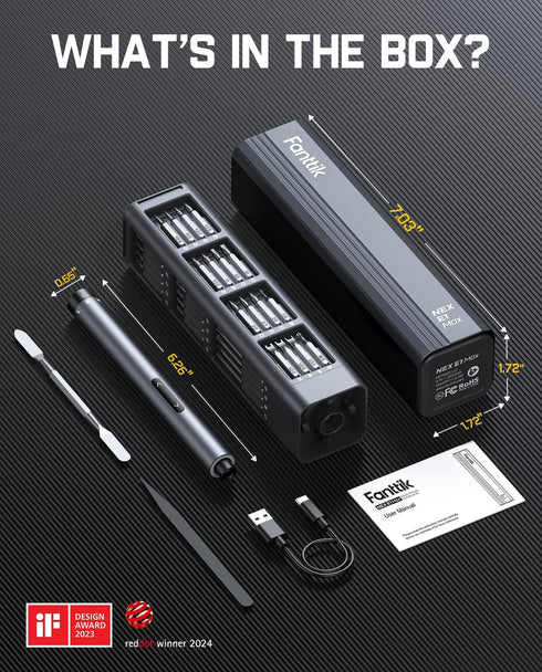 E1 Set, 50 5/32Hex, Fanttik Max Electric Screwdriver, Mini Precision Screwdriver Magnetic Bits, Magnetic Storage