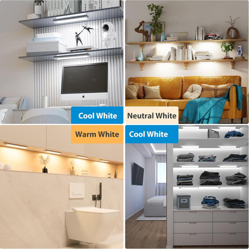 5-Pack 3 Dimmable Closet 7.9 inch Counter Motion Sensor Under Cabinet Light, Color Temperature Rechargeable Magnetic